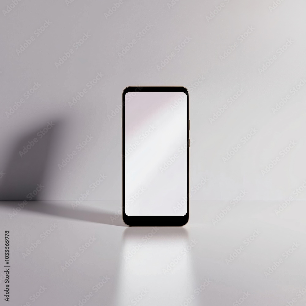 A Minimalist Smartphone Displaying a Blank Screen on a Table A Minimalist Smartphone Displaying a Blank Screen on a Table