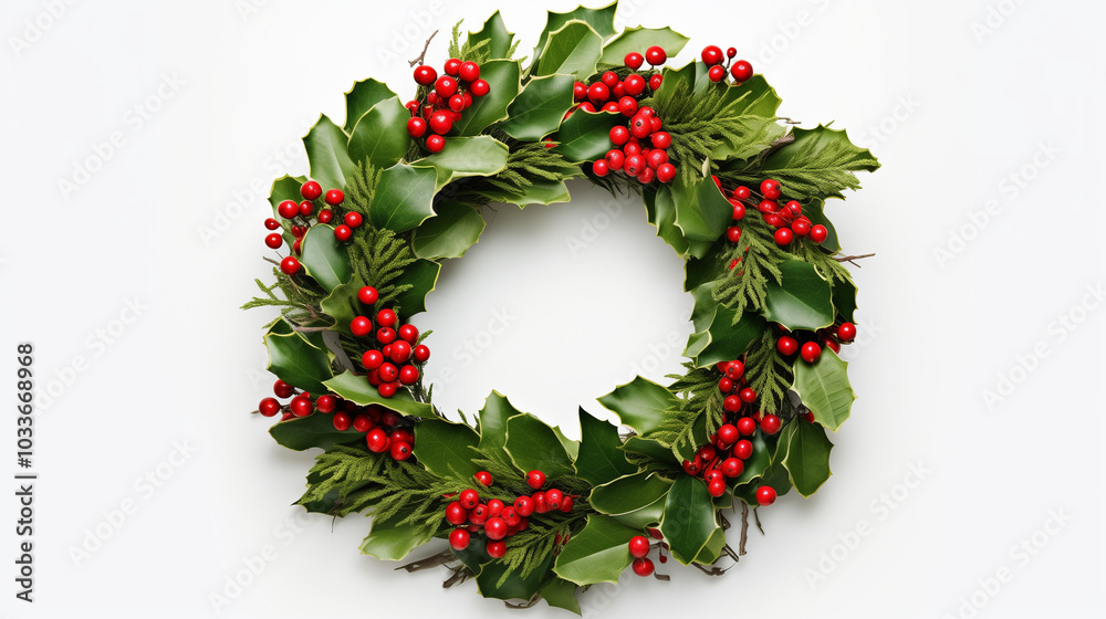 Christmas wreath on white background Christmas wreath on white background