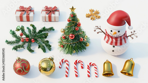set of christmas decorations