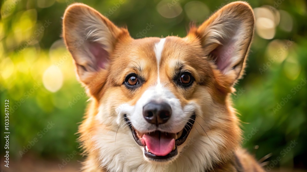 Portrait of a Smiling Dog Welsh Corgi Pembroke Portrait of a Smiling Dog Welsh Corgi Pembroke