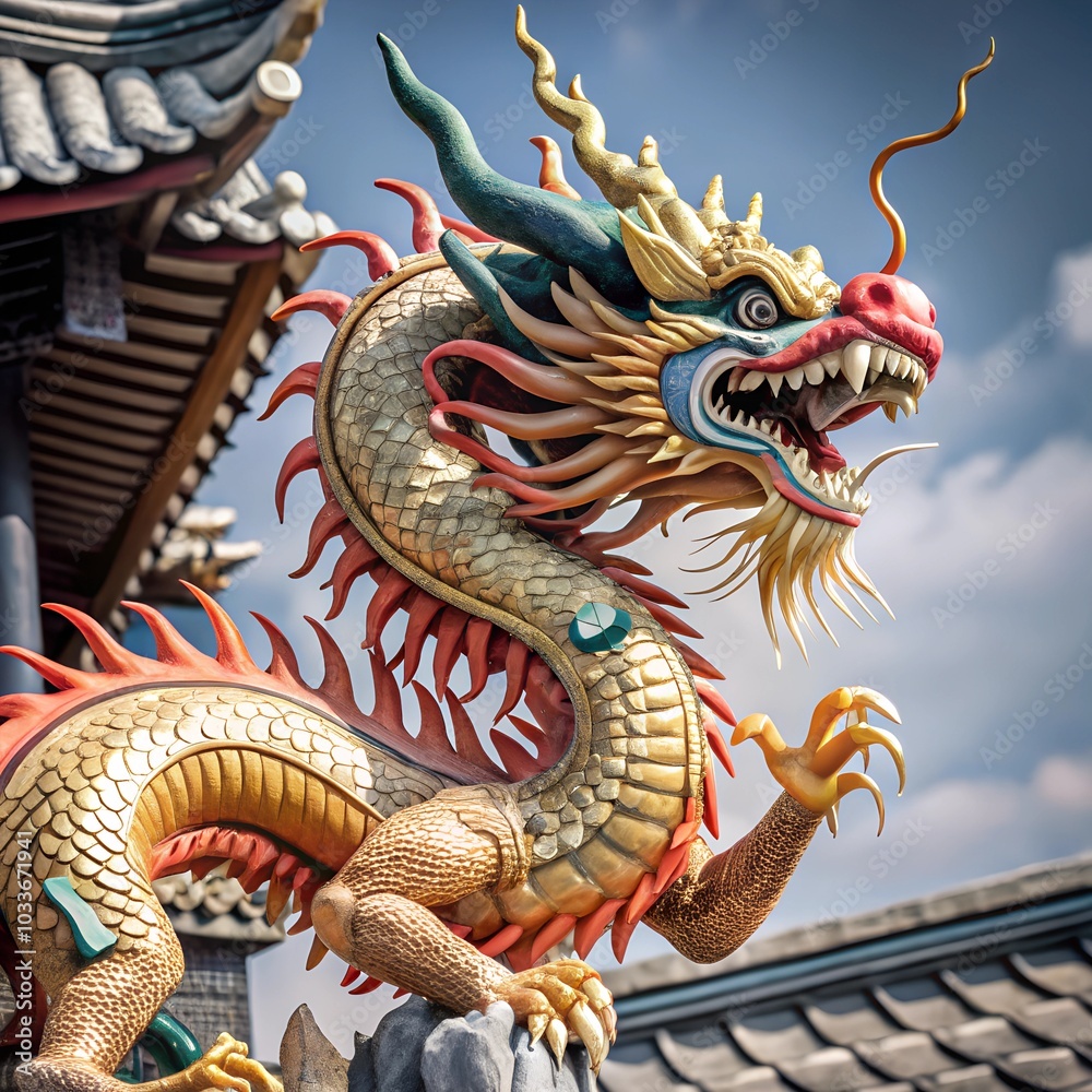custom made wallpaper toronto digitalchinese mythical dragon on roof background