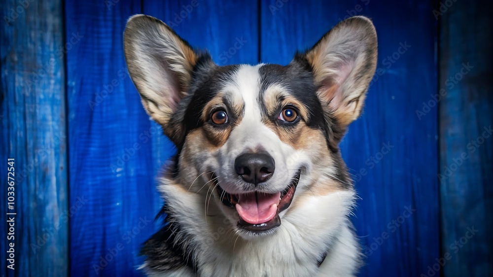 Obraz premium Portrait of a Smiling Dog Welsh Corgi Pembroke