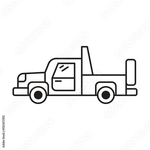 Pickup truck icon vector on white background