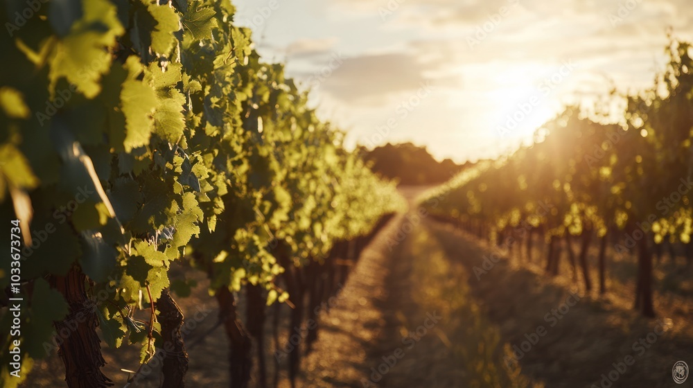 Naklejka premium Vineyard Sunset