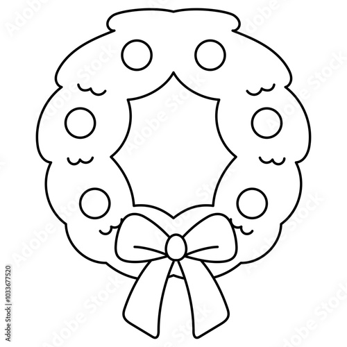 christmas garland outline illustration