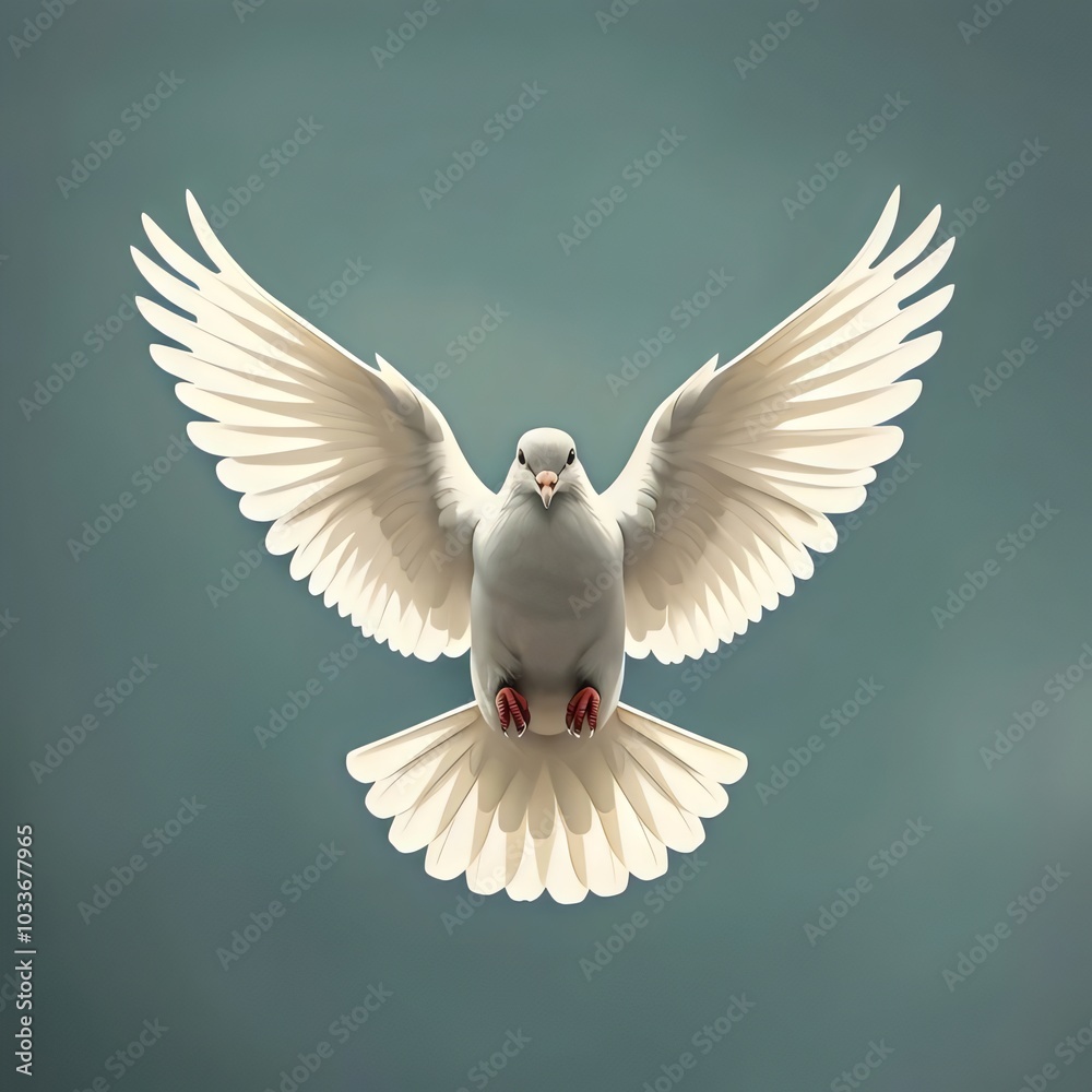 Obraz premium white dove flying. 3d illustration.