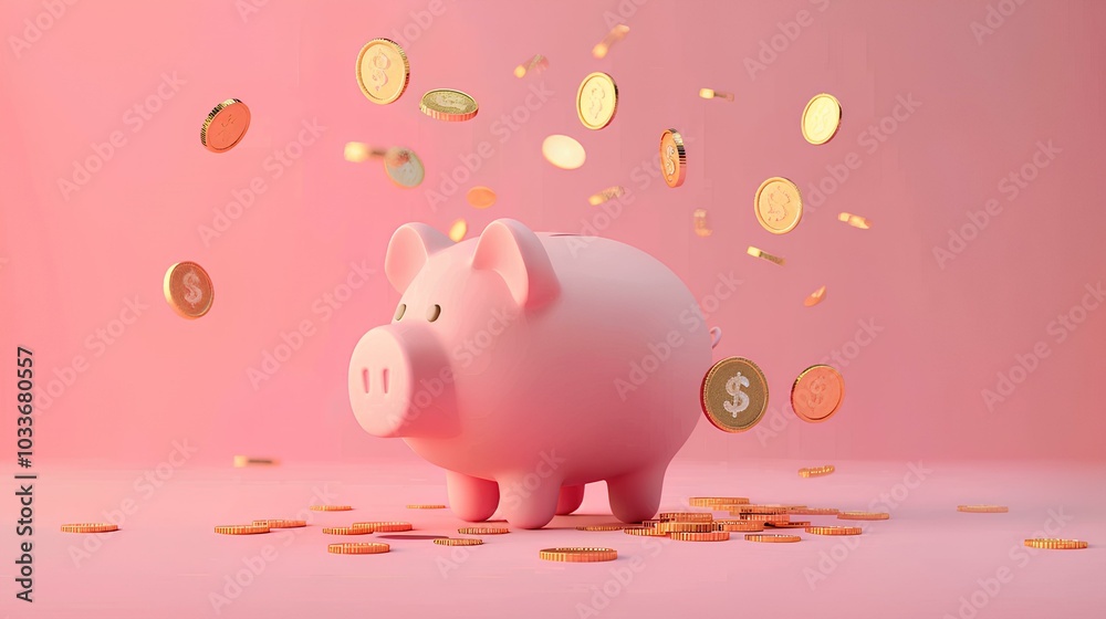 Adorable Pink Piggy Bank Photo for Money Savings and Wealth Building Adorable Pink Piggy Bank Photo for Money Savings and Wealth Building