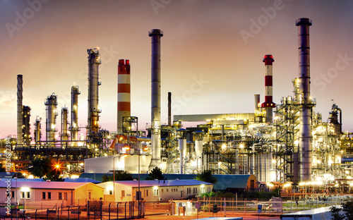 Photography Oil​ refinery​ and​ plant and tower column of Petrochemistry industry in oil​ an