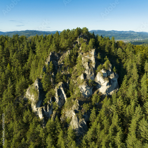 Summer landscape with village, Slovakia - panorama