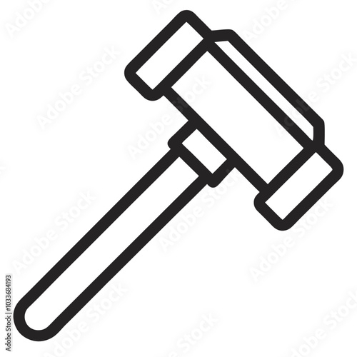 Black Line icon for hammer vector Isolated on white background