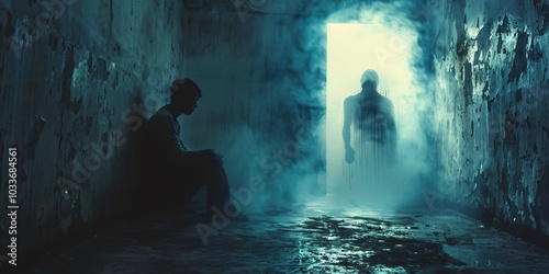 A dark-themed scene depicting a heated argument between a man and a woman, set in a tense and oppressive atmosphere. This image captures the emotional intensity of conflict, highlighting the raw emoti