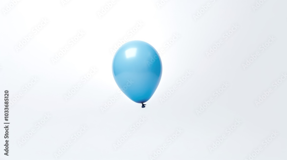 Obraz premium Blue Balloon on White Background