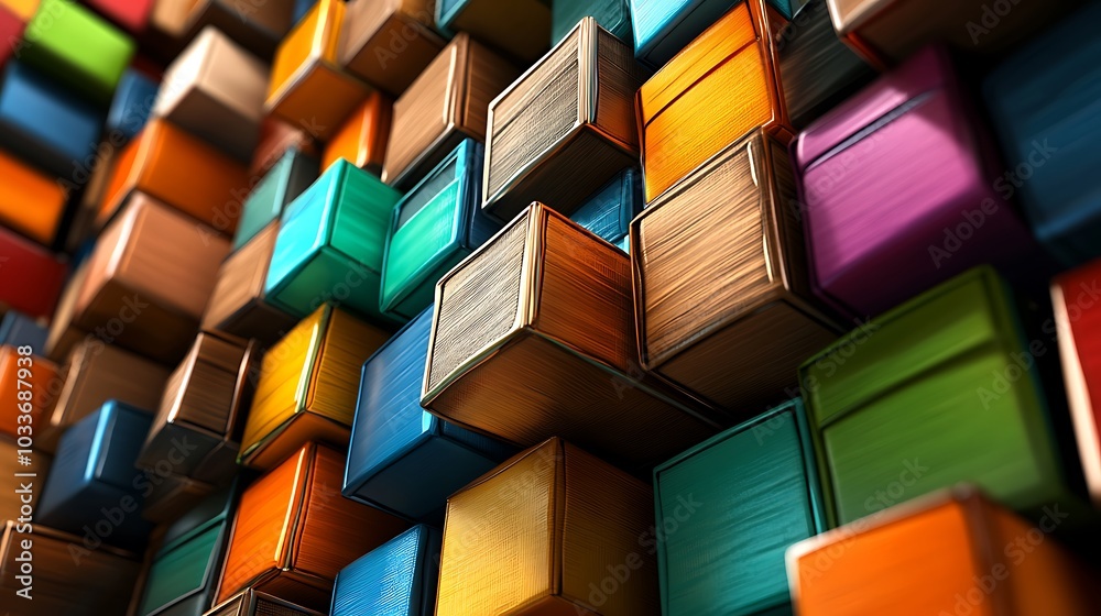 Fototapeta premium Abstract Colorful Cubes Pattern Background