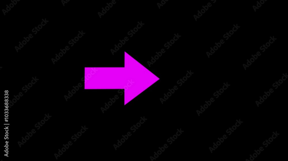 A purple arrow pointing to the right on black background. A purple arrow pointing to the right on black background.