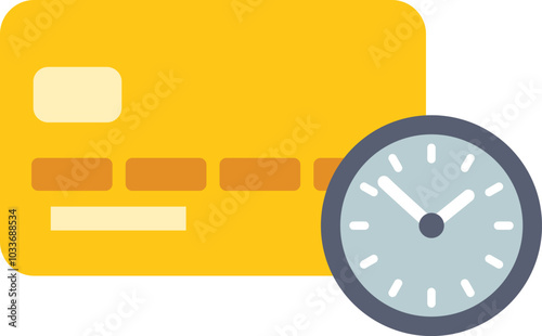 Credit card with clock showing time running out to pay the bill