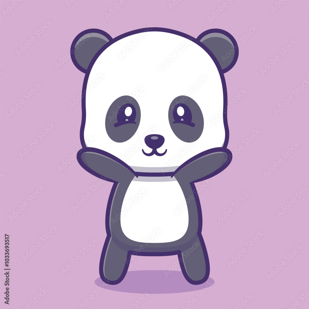 A Seamless Animal Background Featuring A Delightful Summer Illustration Of Cute Very Happy Baby Panda Vector A Seamless Animal Background Featuring A Delightful Summer Illustration Of Cute Very Happy Baby Panda Vector