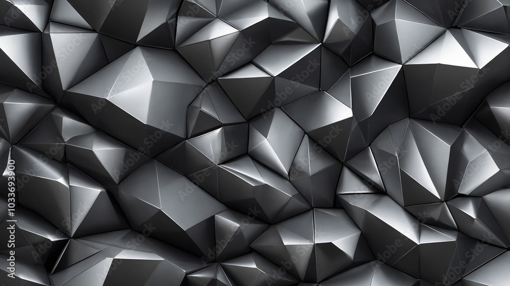 Futuristic geometric pattern with angular metallic shapes creating a dynamic abstract visual impact. Futuristic geometric pattern with angular metallic shapes creating a dynamic abstract visual impact.