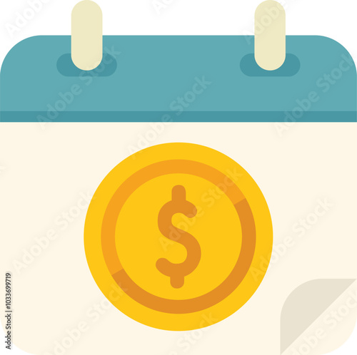 Calendar is displaying payday with a gold coin and dollar sign