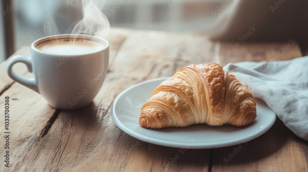 Coffee and Croissant: A Delicious Start to Your Day Coffee and Croissant: A Delicious Start to Your Day