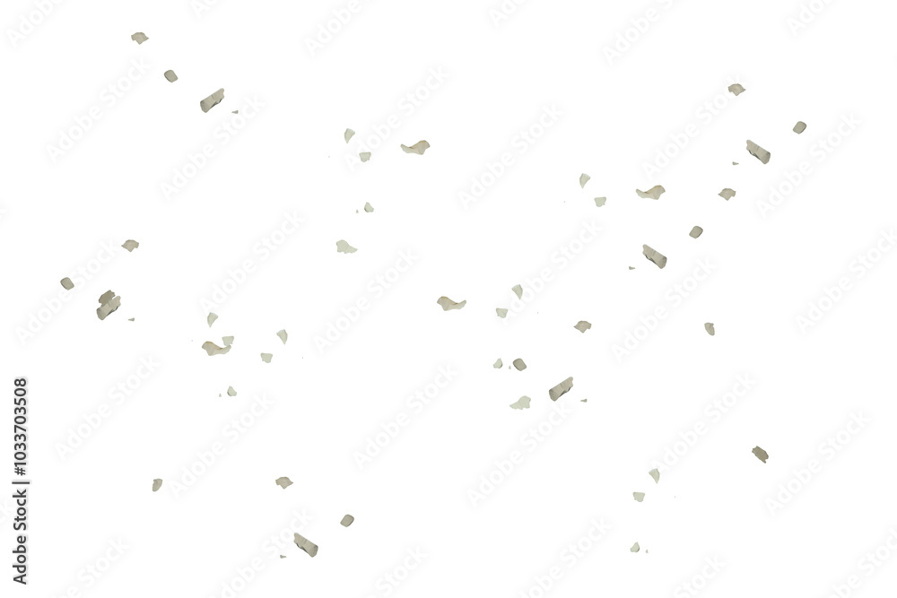 Pieces of plaster from a plaster wall, 2D view. On isolated transparent background. Pieces of plaster from a plaster wall, 2D view. On isolated transparent background.