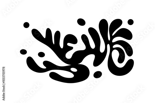 Random Shapes Organic Black Blobs Set. Outline 2d vector image. Sticker for social media. Backdrop.