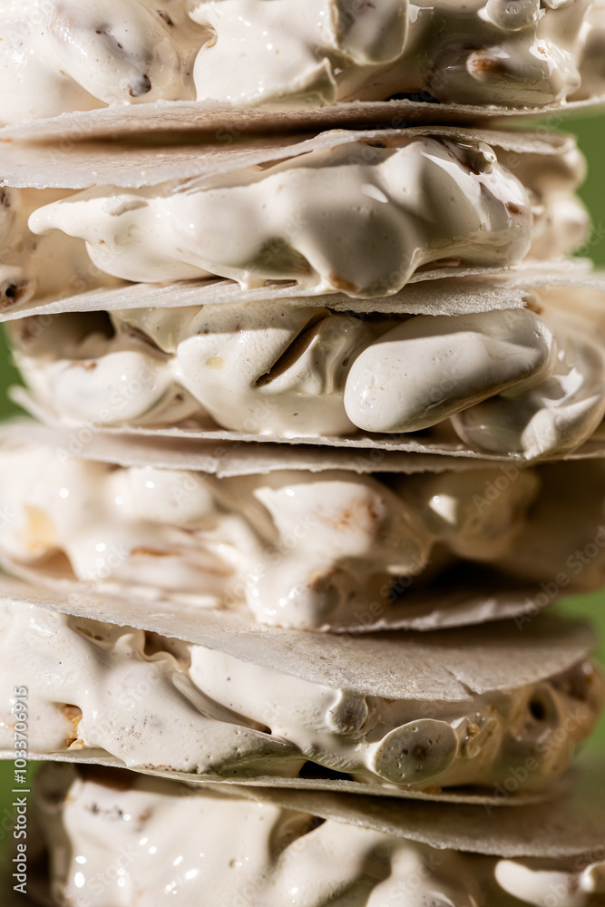 Traditional Christmas sweets in a festive stack close-up Traditional Christmas sweets in a festive stack close-up