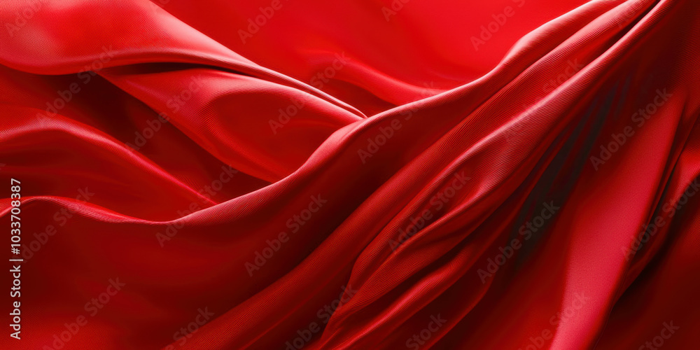 Obraz premium A red fabric with a pattern of waves