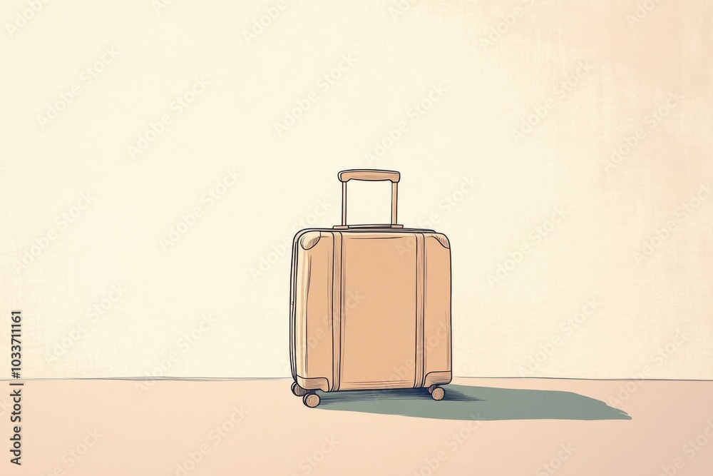 This artwork features a stylish suitcase with a handle, carefully designed with clean lines and a minimalist aesthetic, ideal for travel. Generative AI This artwork features a stylish suitcase with a handle, carefully designed with clean lines and a minimalist aesthetic, ideal for travel. Generative AI