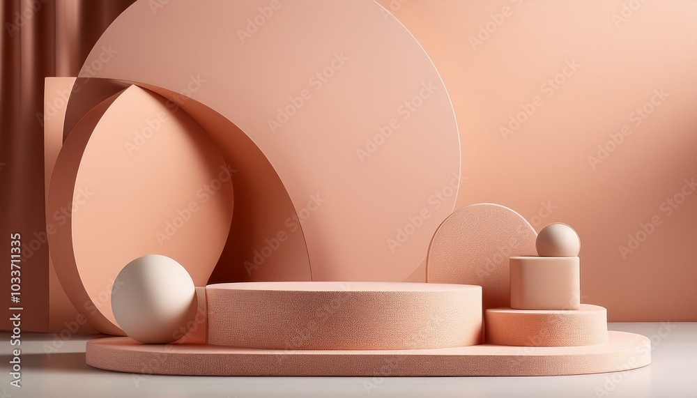 Minimalist podium background with geometric shapes, perfect for product display