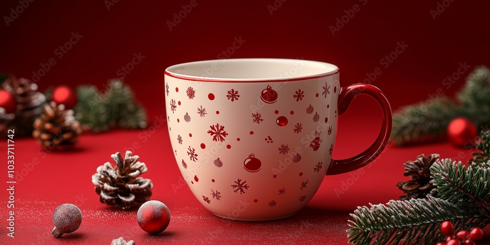 Fototapeta premium beautiful christmas cup isolated on solid background 