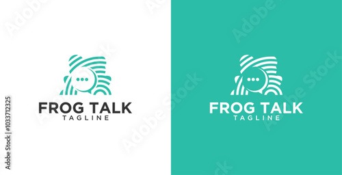 frog logo talk diversity family together unity chat bubble logo vector