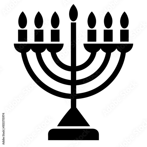 silhouette of a menorah with candles vector