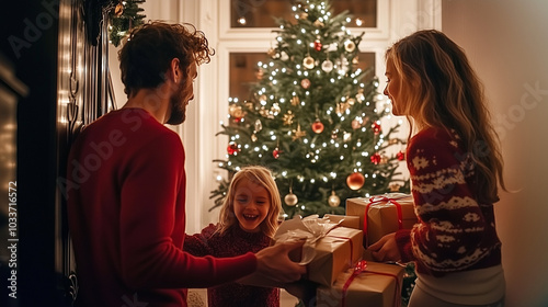 A cozy family Christmas gat...