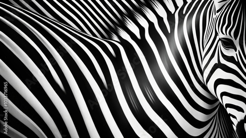 Tilted angle zebra stripe pattern with black and white contrast