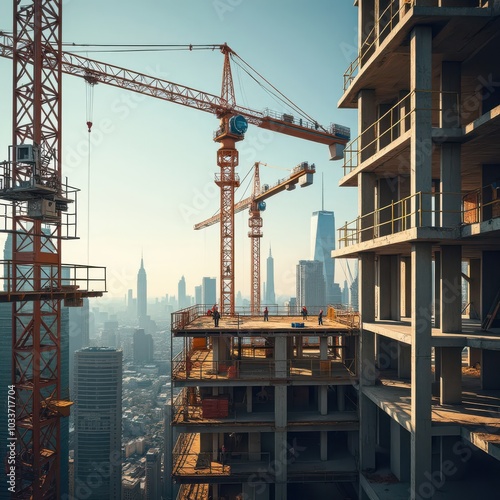 construction site with crane