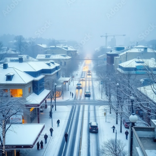 snowy city