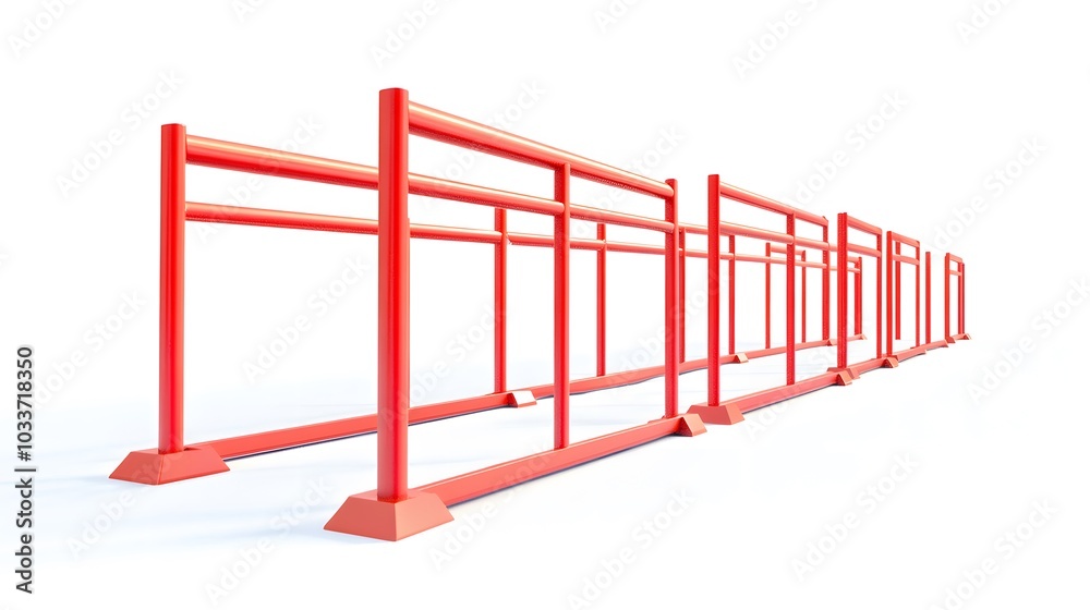 Hurdles, misc. sizes, isolated on white background, side view, banner, 3d illustration. Hurdles, misc. sizes, isolated on white background, side view, banner, 3d illustration.