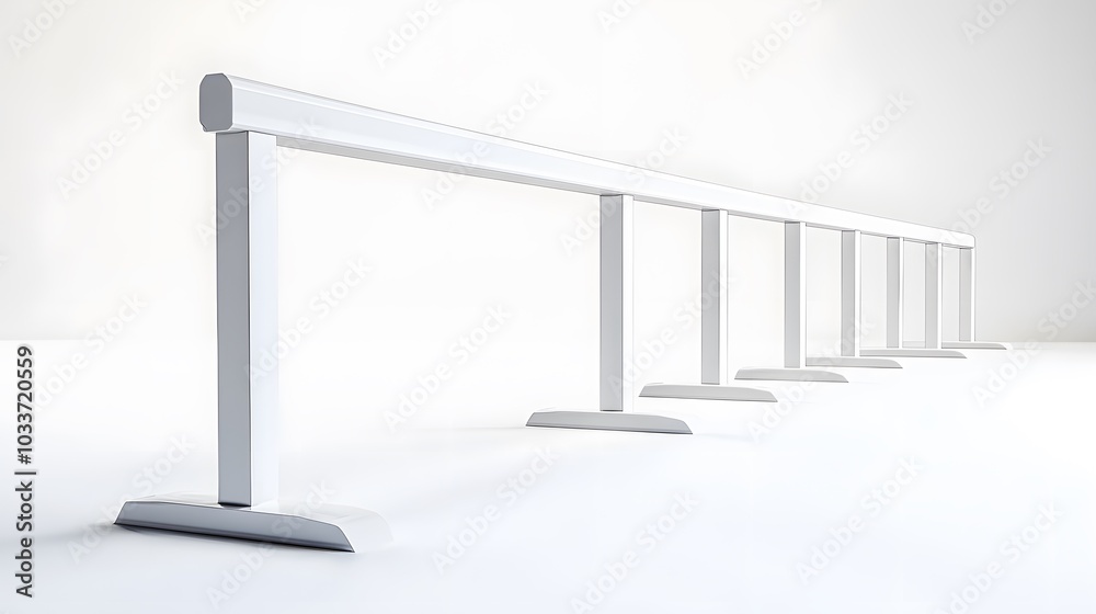 Hurdles, misc. sizes, isolated on white background, side view, banner, 3d illustration. Hurdles, misc. sizes, isolated on white background, side view, banner, 3d illustration.