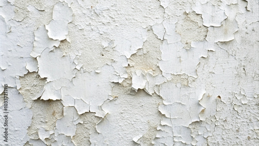 Obraz premium White textured wall with peeling paint