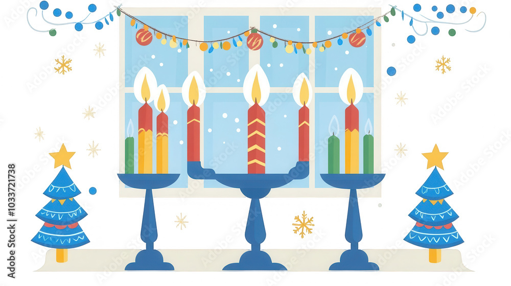 Delightful Flat Hanukkah Window Decoration Icon for Festive Home Design, PNG File, Transparent Background Delightful Flat Hanukkah Window Decoration Icon for Festive Home Design, PNG File, Transparent Background