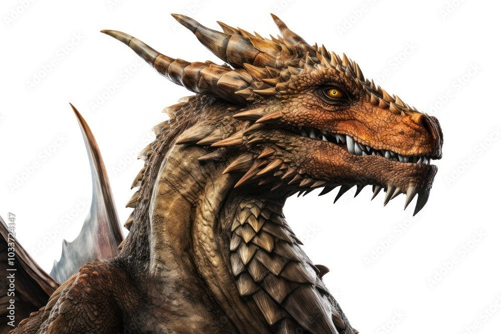Fototapeta premium Dragon dinosaur animal portrait.