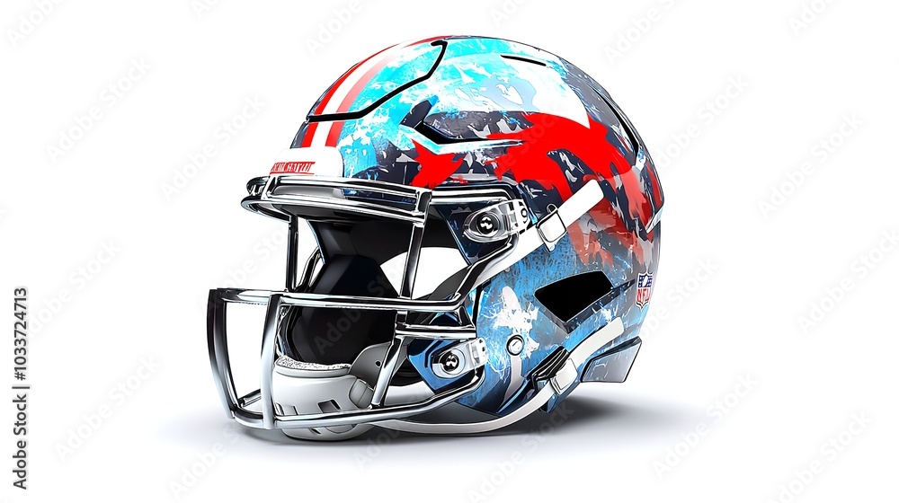 A football helmet adorned with a sleek black helmet on top A football helmet adorned with a sleek black helmet on top