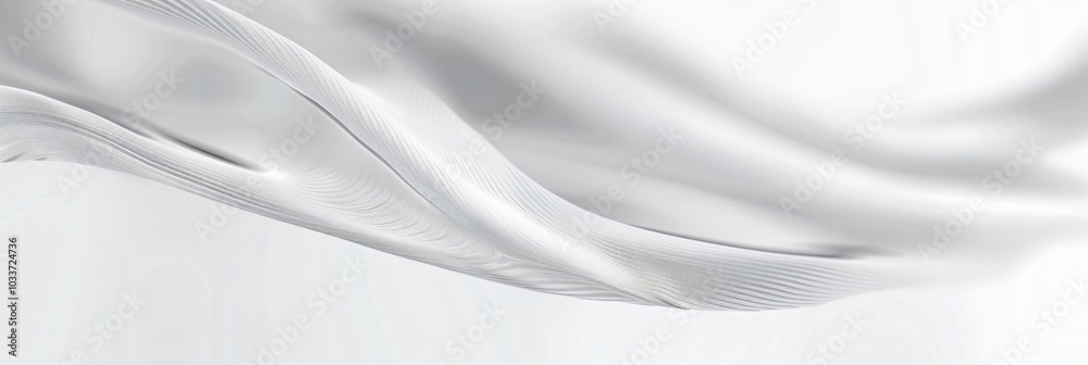Fototapeta premium Abstract background in white featuring flowing lines and artistic textures, resembling silk with a three-dimensional relief effect. A sophisticated and elegant design ideal for commercial use and crea