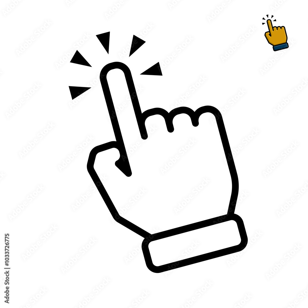 icon hand. hand cursor. click vector icon. hand click. pointer. outline design style. indicating signs and symbols. vector template design icon hand. hand cursor. click vector icon. hand click. pointer. outline design style. indicating signs and symbols. vector template design