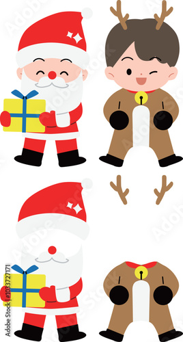 크리스마스 어린이 캐릭터 일러스트