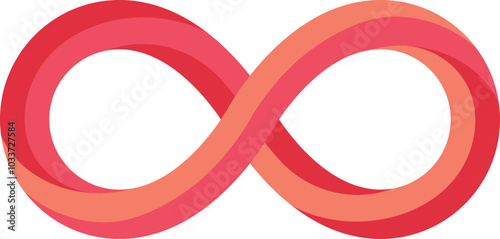 Infinity loop logo. Red geometric figure symbol