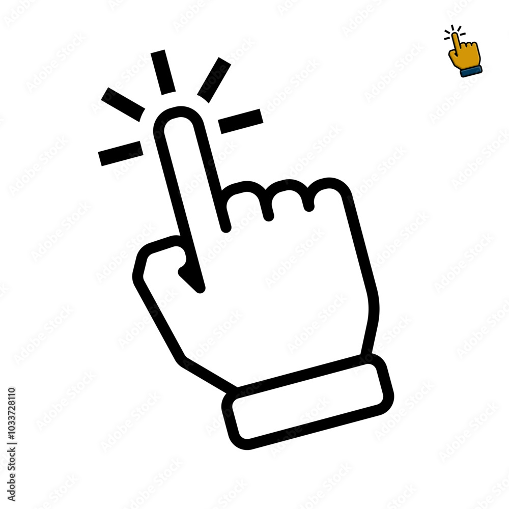 icon hand. hand cursor. click vector icon. hand click. pointer. outline design style. indicating signs and symbols. vector template design icon hand. hand cursor. click vector icon. hand click. pointer. outline design style. indicating signs and symbols. vector template design