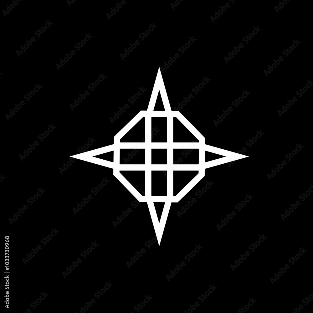 Abstract cross star logo design. Simple abstract graphic element. Abstract cross star logo design. Simple abstract graphic element.