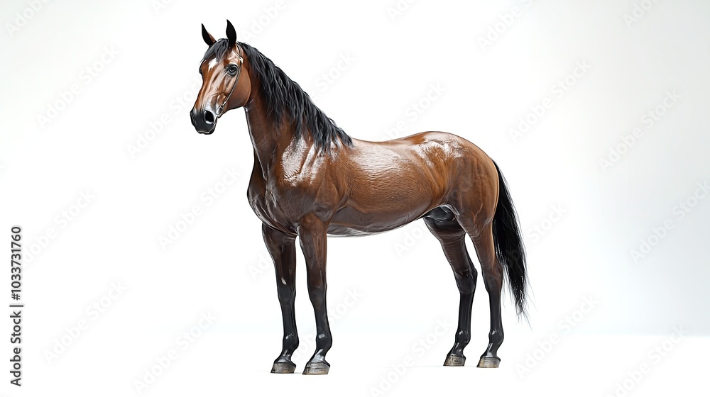 Bay horse isolated on transparent background