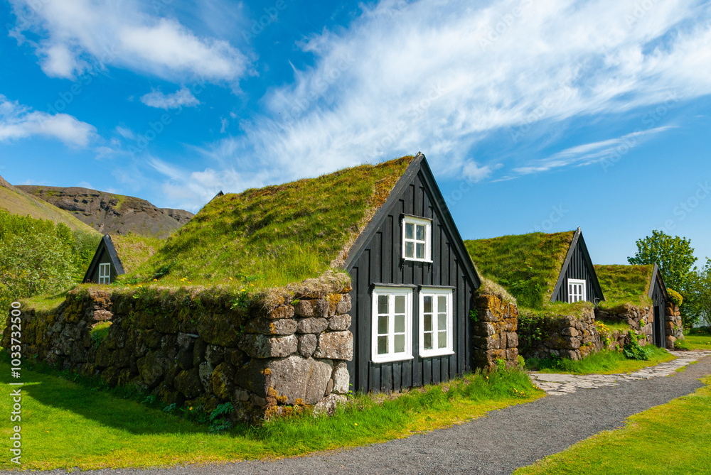 Old Old sod house in south Iceland Old Old sod house in south Iceland